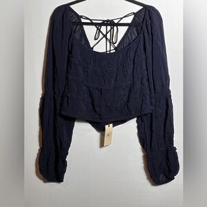 Idyllwind by Miranda Lambert Navy Blue Blouse XXL NWT